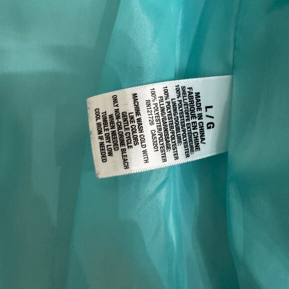 Aeropostale Navy Quilted Puffer Vest L Aqua Lined Lightweight Layering - Picture 6 of 9